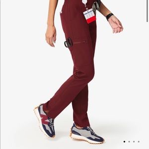 FIGS Yola Skinny Scrub Pant in Burgundy